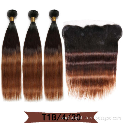3 bundles of 30 inch malaysian straight hair 1b 4 27 30 33 ombre color hair 3 tone curly ombre extensions